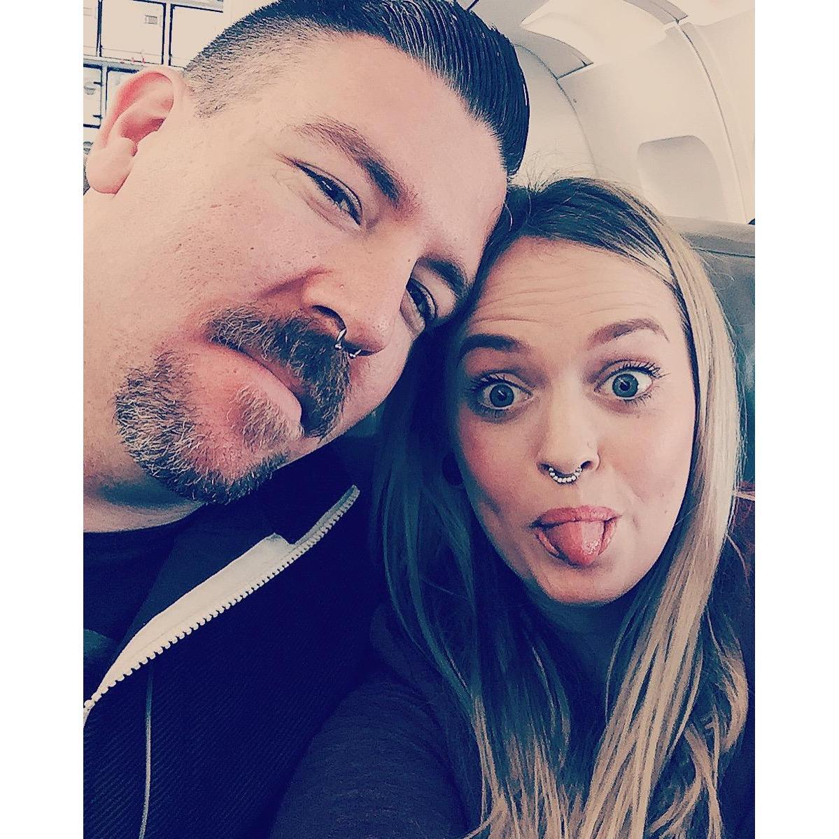 First airplane ride together. Surprised him for Christmas with a trip to Austin, TX!