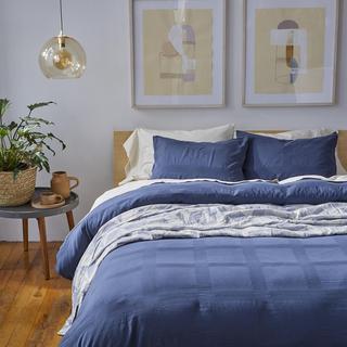 Indio Textured Grid Organic Duvet Cover