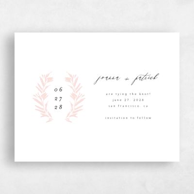 Blush, Pink Wedding Save the Date - Callahan Wreath