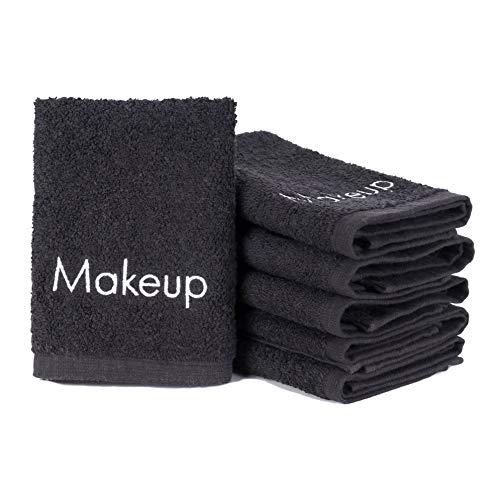 Arkwright Makeup Removal Towel, Pack of 6 Soft Cotton Towel (Black)