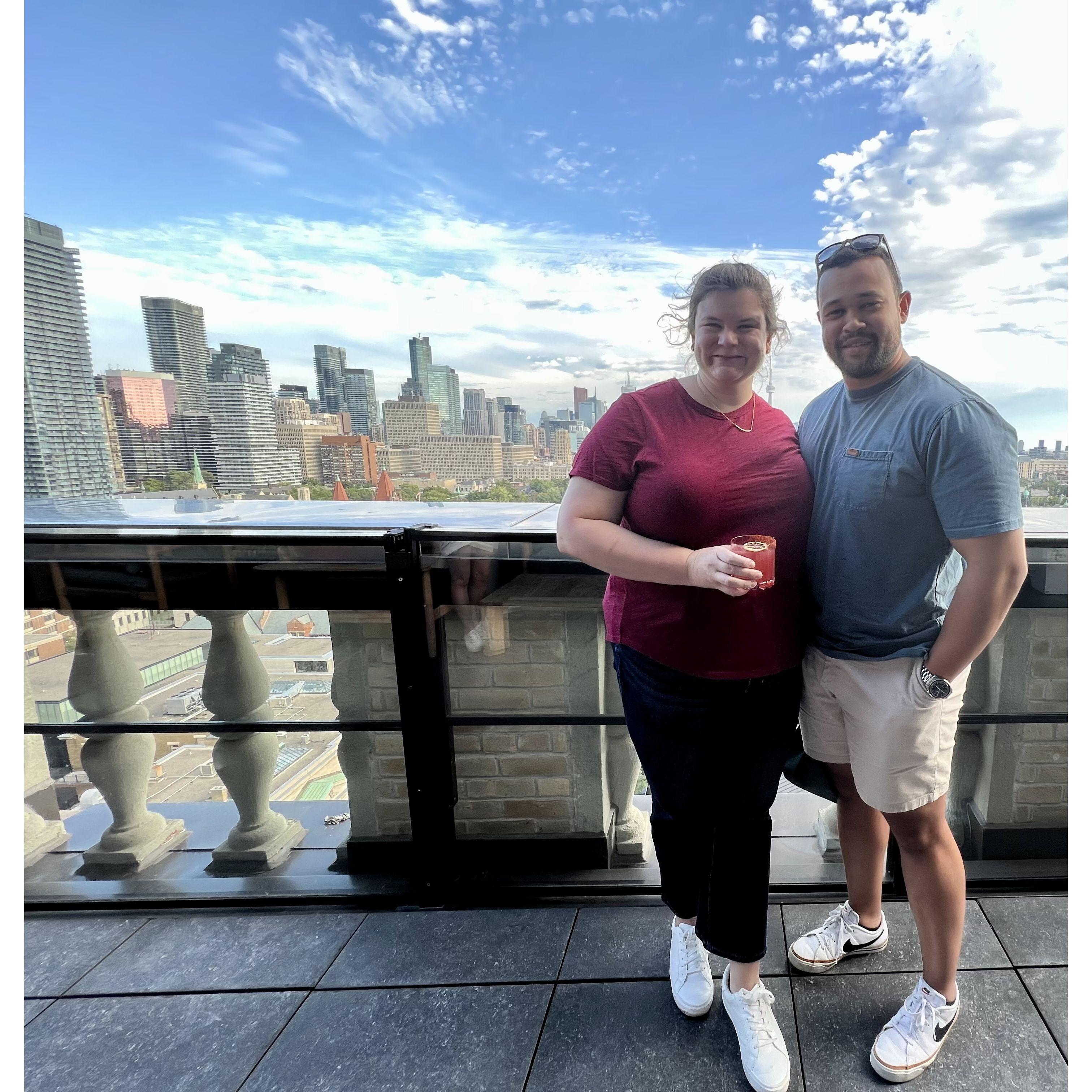 Enjoying the skyline of Toronto.