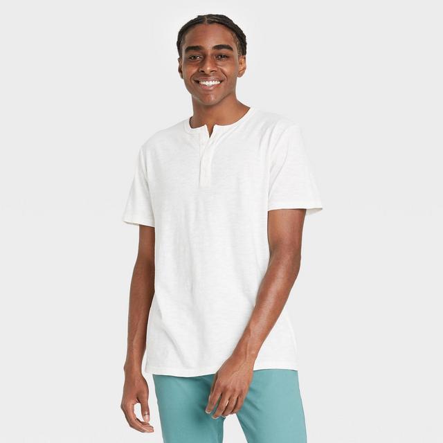 Men's Short Sleeve Henley Shirt - Goodfellow & Co™ White L