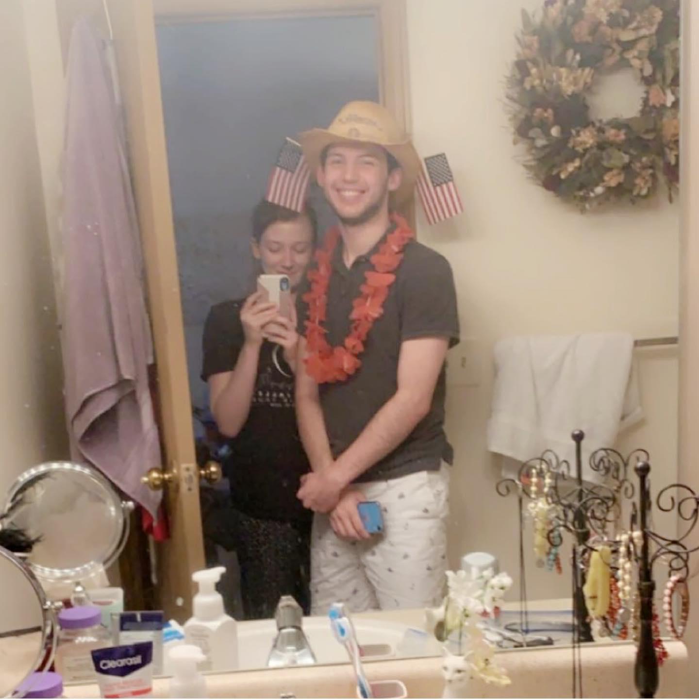 We moved in together! This was us going crazy after hours of packing for our new studio apartment.