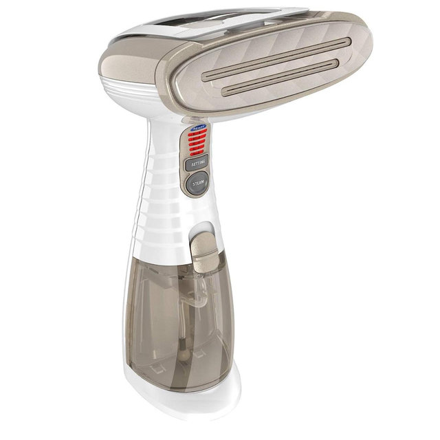 Conair Handheld Garment Steamer for Clothes, Turbo ExtremeSteam 1875W, Portable Handheld Design, Strong Penetrating Steam, White / Champagne