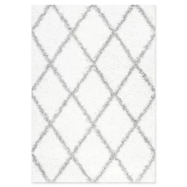 nuLOOM Shanna Shaggy 6-Foot 7-Inch x 9-Foot Area Rug in White