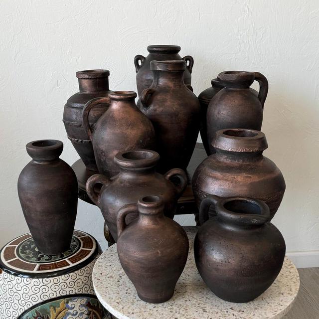 Handmade Concrete Vase: Vintage Dark Copper Home Decor, offer in multiple styles