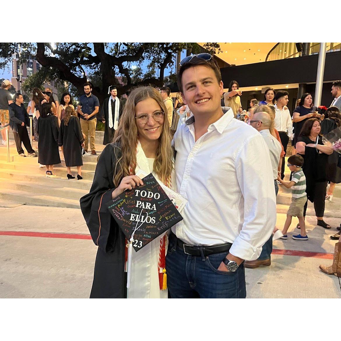 Jeremy sat through THREE graduation ceremonies for Sara
