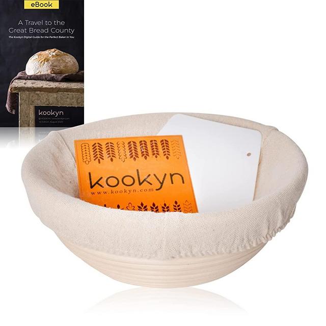 Kookyn 9 Inch Bread Banneton Proofing Basket, Sourdough Baking Bowl, Gift for Bakers, Proving Baskets for Sourdough, Proofer Bowl with Liner