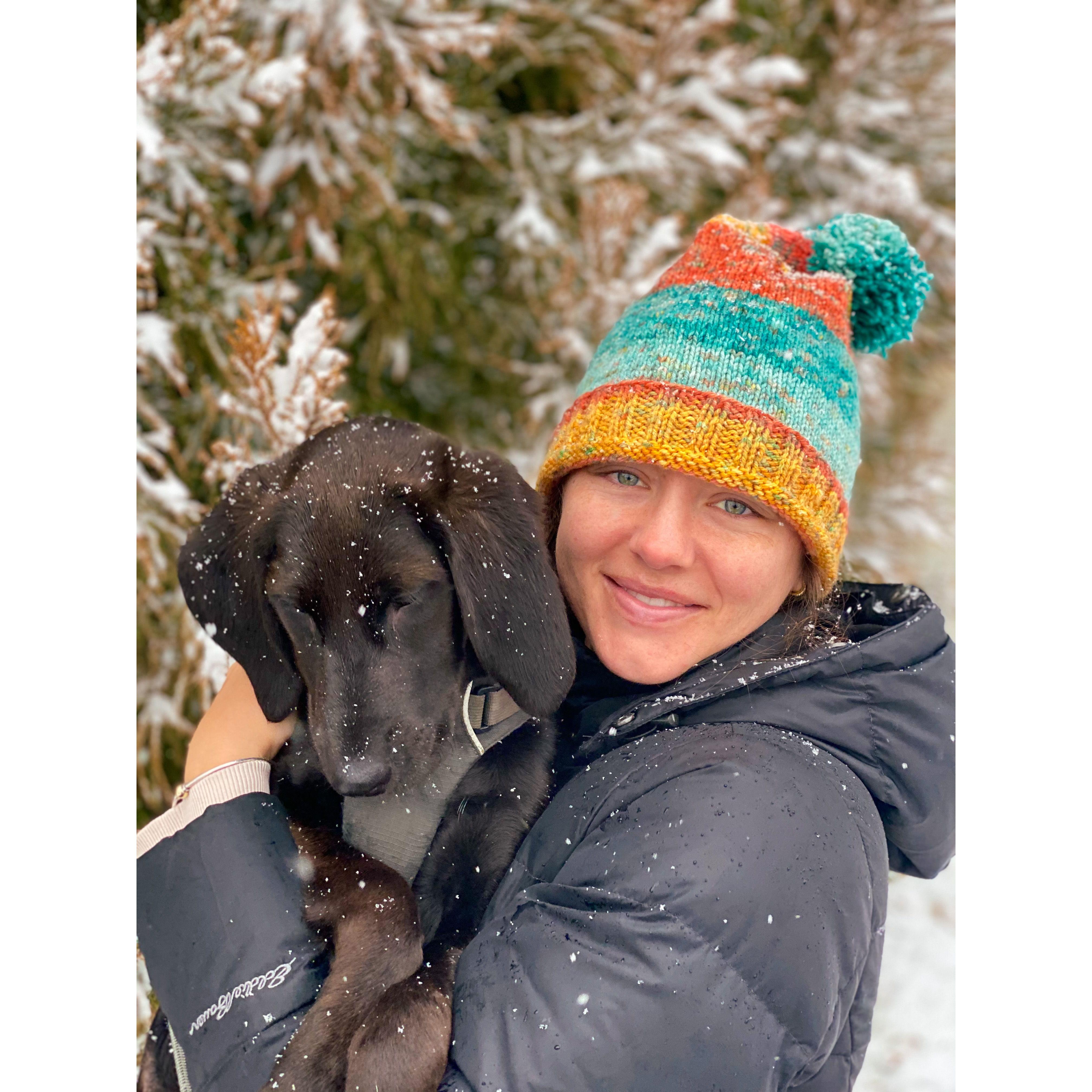 Doah’s first snowfall in Northern Virginia, January 2021