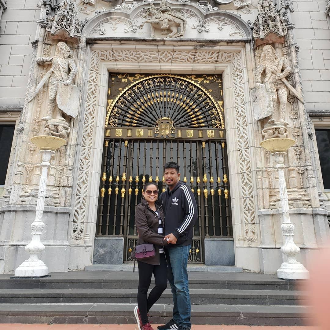 Posing in front of the Hearst Castle!