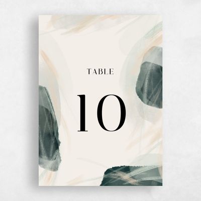 Green Wedding Table Number - Staton