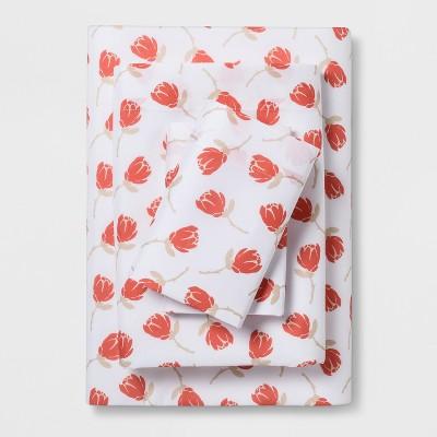 Queen Microfiber Sheet Set Coral Floral - Room Essentials&#8482;