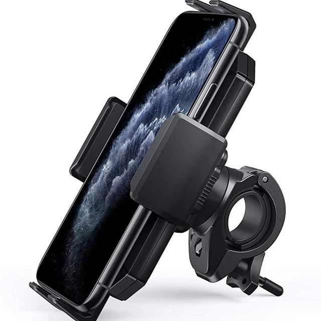 AUKEY Bike Phone Mount Anti Shake 360 Rotation Bicycle Motorcycle Phone Mount for Handlebar Bike Accessories Compatible with iPhone 11 Pro Max/11/XS/8, Samsung Galaxy S10+,and More