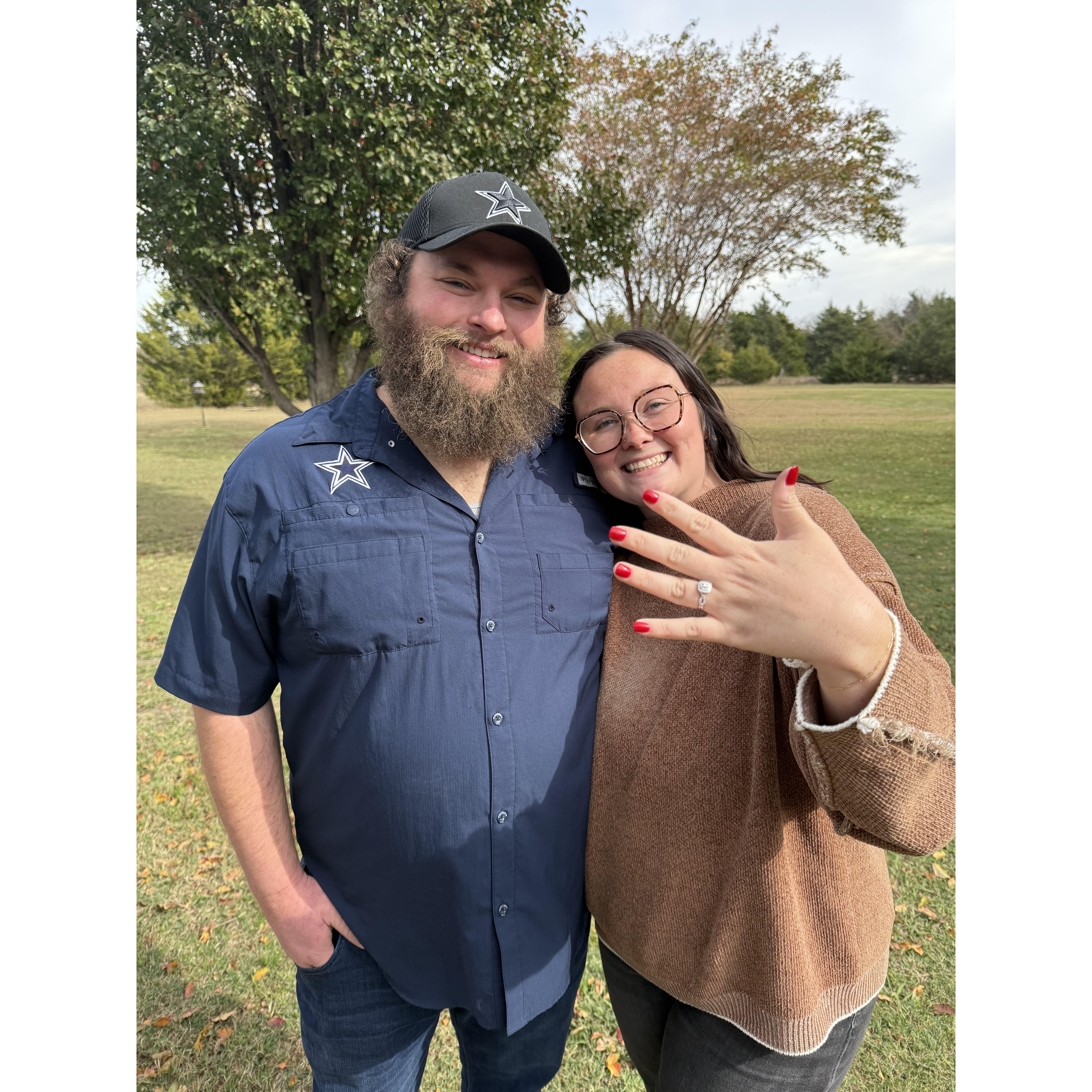 The best day! Engaged on Thanksgiving 2024.