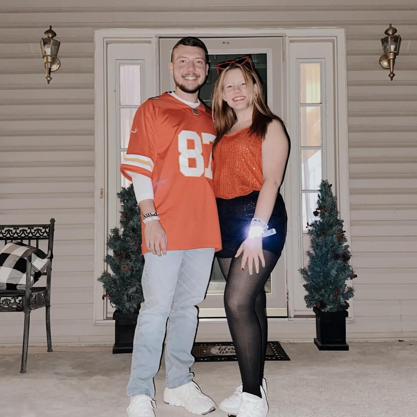 Halloween 2023 as Taylor Swift and Travis Kelce