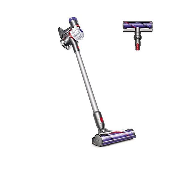 Premium Dyson V7 Allergy HEPA Cordless Stick Vacuum Cleaner I Bagless Ergonomic I Telescopic Handle I Carpet and Edge Cleaning I Height Adjustable I Battery Operated I Silver + USB-C Adapter