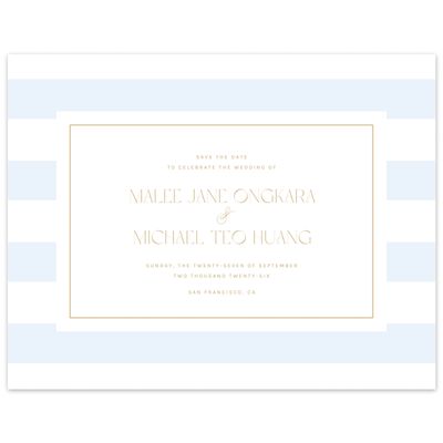 Blue Geometric Wedding Digital Save the Date - Cancun Landscape
