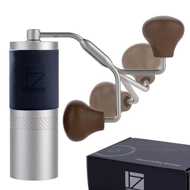 1Zpresso J Manual Coffee Grinder Silver Capacity 35g with Assembly Stainless Steel Conical Burr - Numerical Internal Adjustable Setting