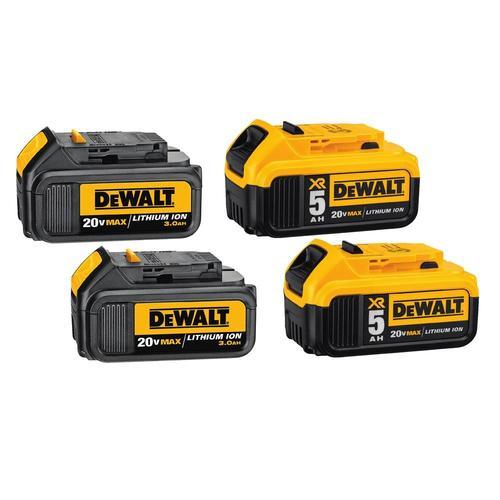 DEWALT XR 4-Pack 20-Volt Max 5 Amp-Hour; 3 Amp-Hour Lithium Power Tool Battery