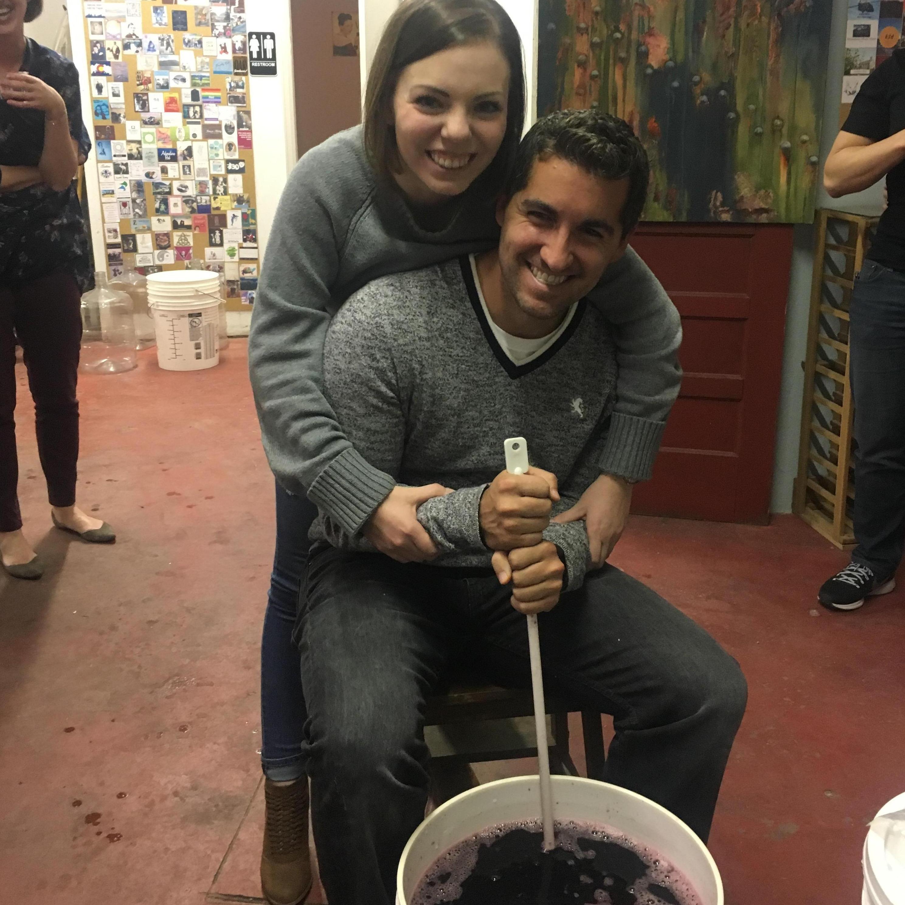 November 2017 | Making wine in celebration of the anniversary of our first dating drinking wine!