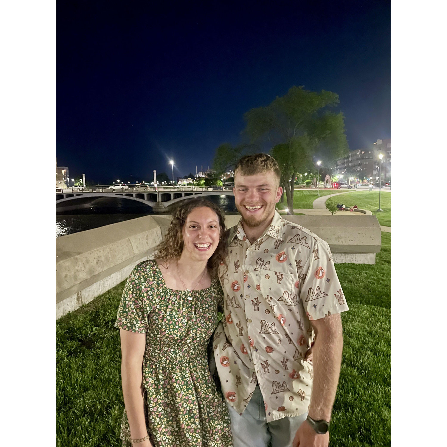 Our first picture together! After a rehearsal dinner for a friend!