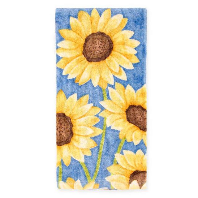 KitchenSmart® Colors Painterly Sunflowers Kitchen Towel in Blue...
