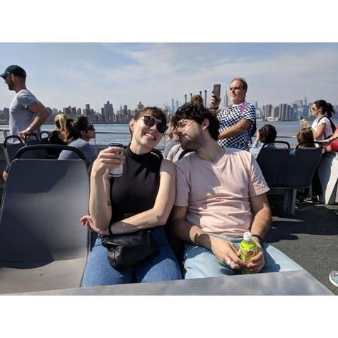 In love, on a boat! A ferry in NYC to be exact.