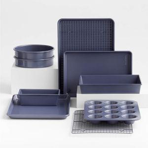 Crate & Barrel Slate Blue 10-Piece Non-Stick Bakeware Set | Crate & Barrel