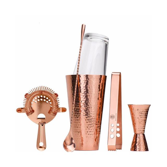 Prince of Scots Boston Style Hammered Solid Cocktail Shaker Set