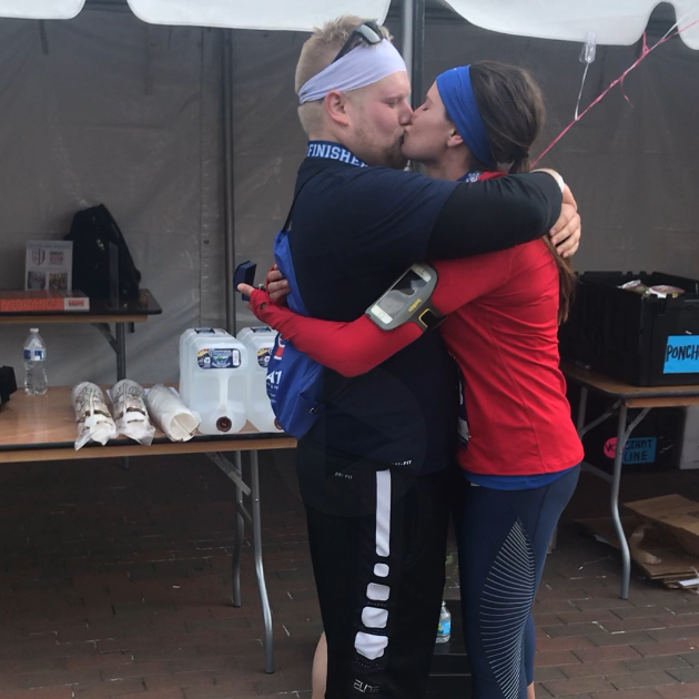 First kiss as fiancés, May 2018