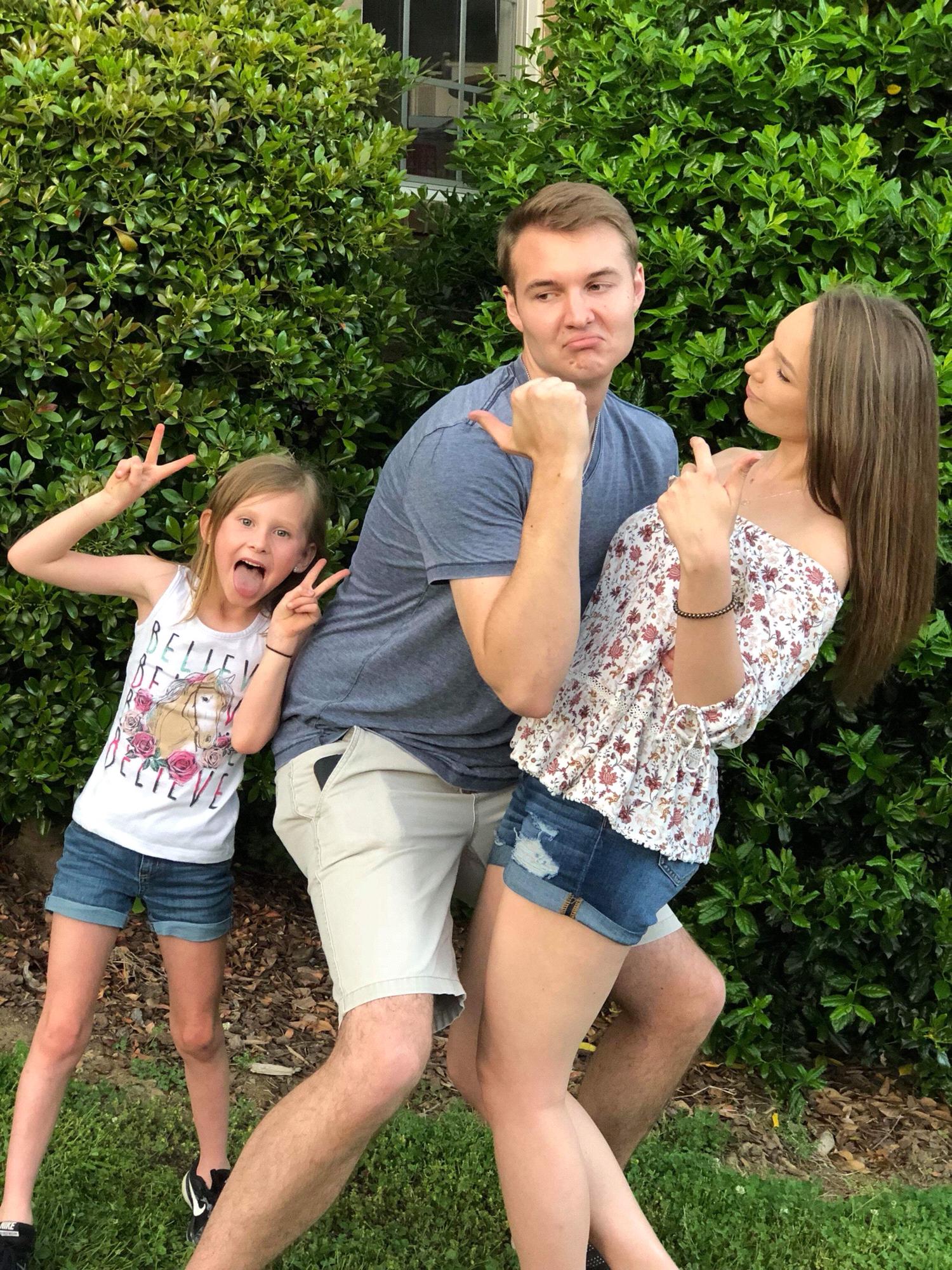 Having fun with family at Caleb's graduation party!