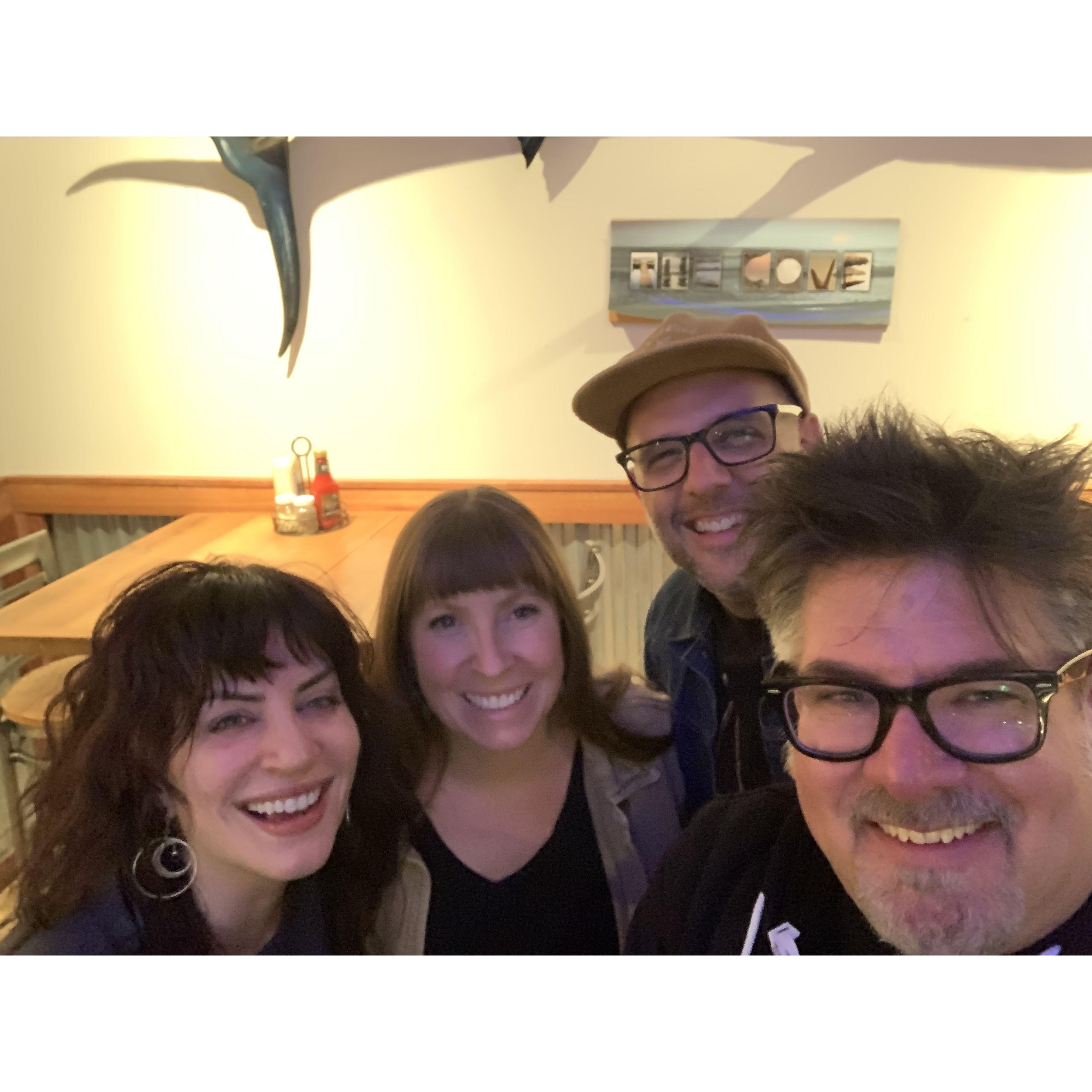 Madeline, Dana, Joe, and Dave hanging at the Cove