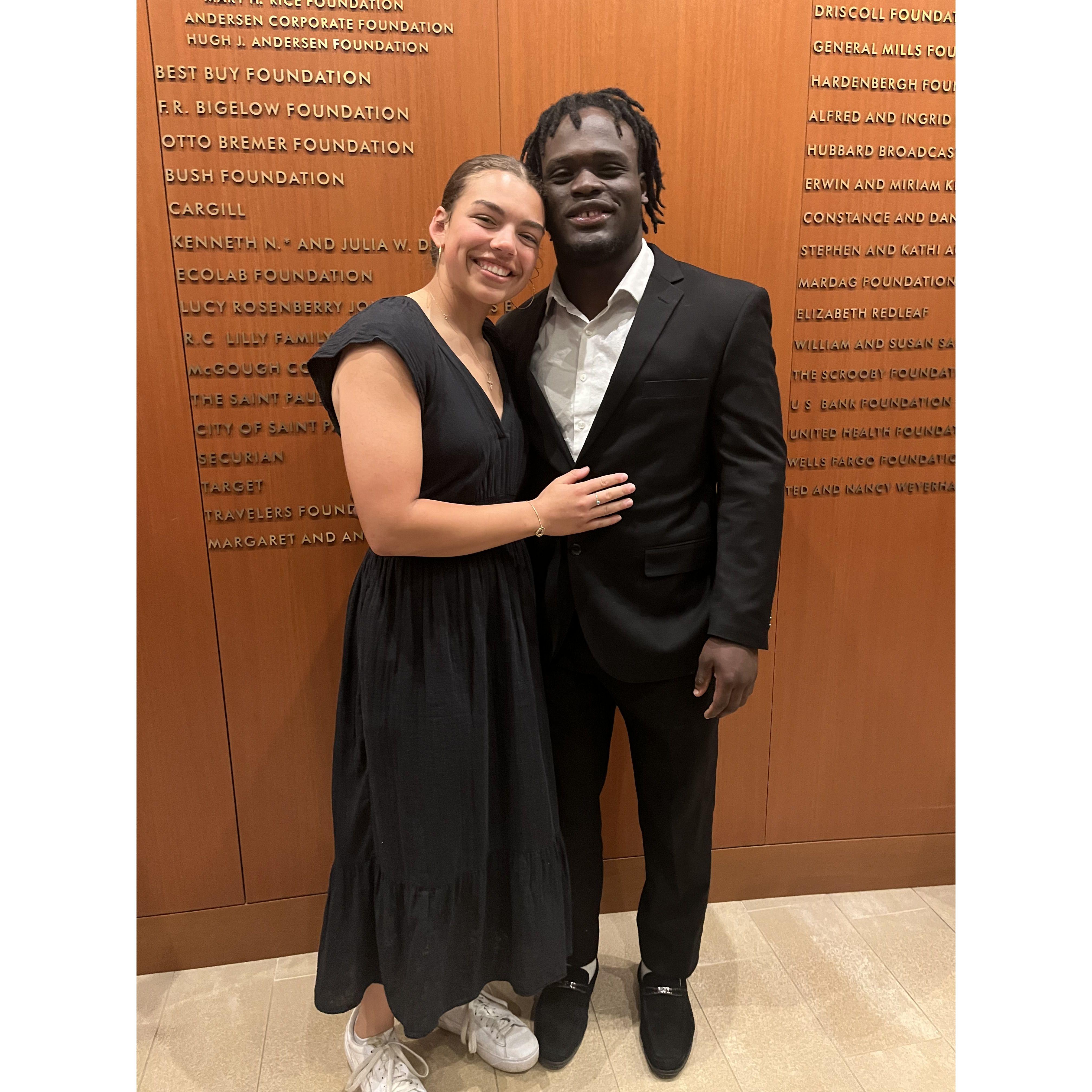 At the orchestra! First time getting all dressed up with each other.