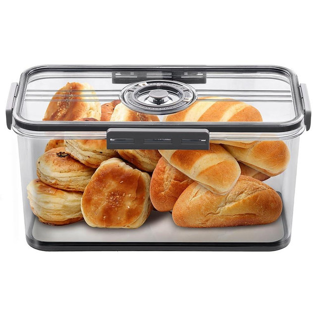 ANYPROLUS Bread Box for Homemade Bread Boxes for Kitchen Counter Airtight, Time Recording Bread Storage Container with Lid, Bread Containers Storage Airtight Loaf Bread Keeper, Dark Grey