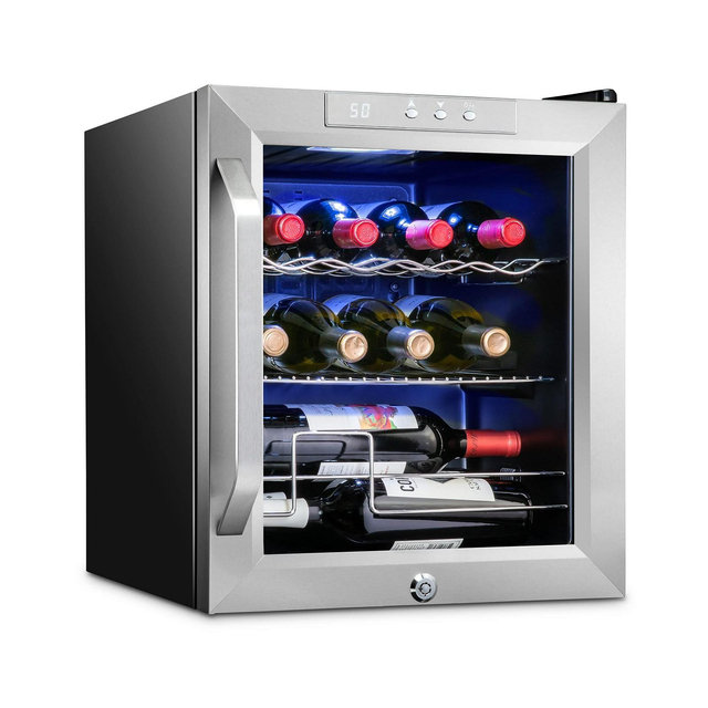 Ivation Freestanding Wine Refrigerator, 12 Bottle Wine Cooler