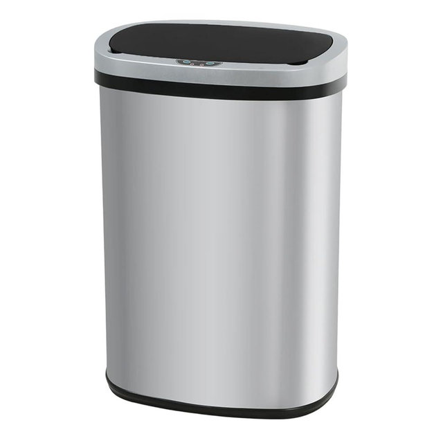 NChanmar Kitchen Trash Can Automatic Motion Sensor Bathroom Trash Can with Lid,50 Liter/13 Gallon Touchless Trash Bin,Garbage Can Waterproof Garbage Bin Wastebasket for Toilet,Bedroom,Stainless Steel