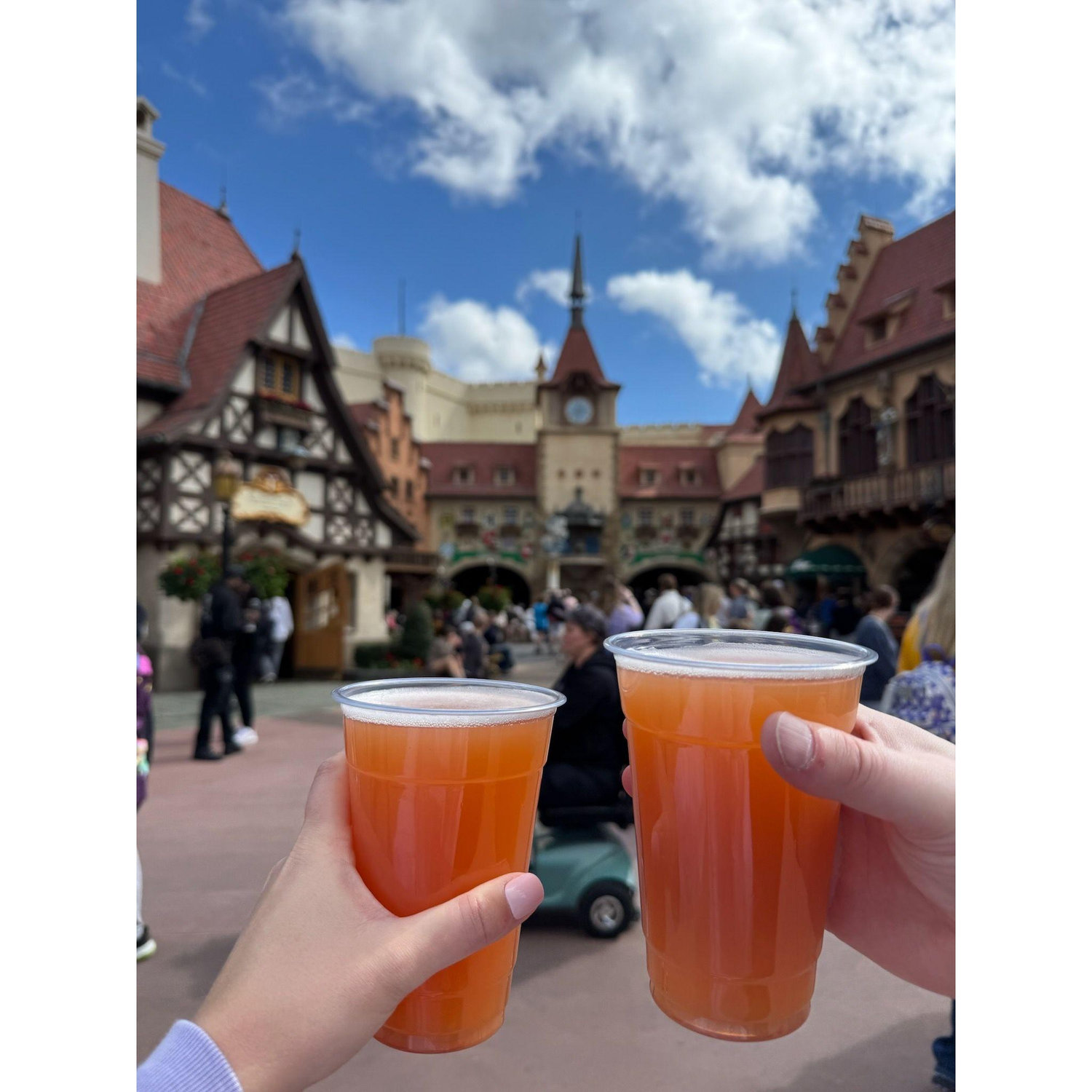We met in the Germany stock room at Epcot in 2018. Raised a glass together during a visit in 2025.