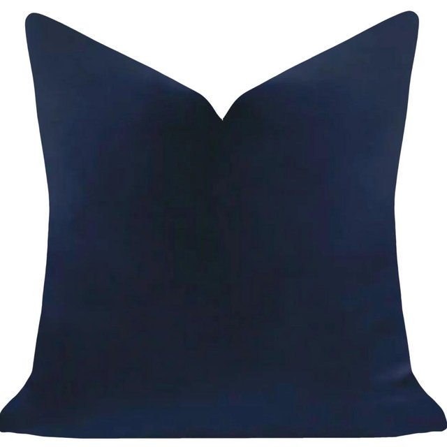 Cobalt Blue Solid Velvet Pillow