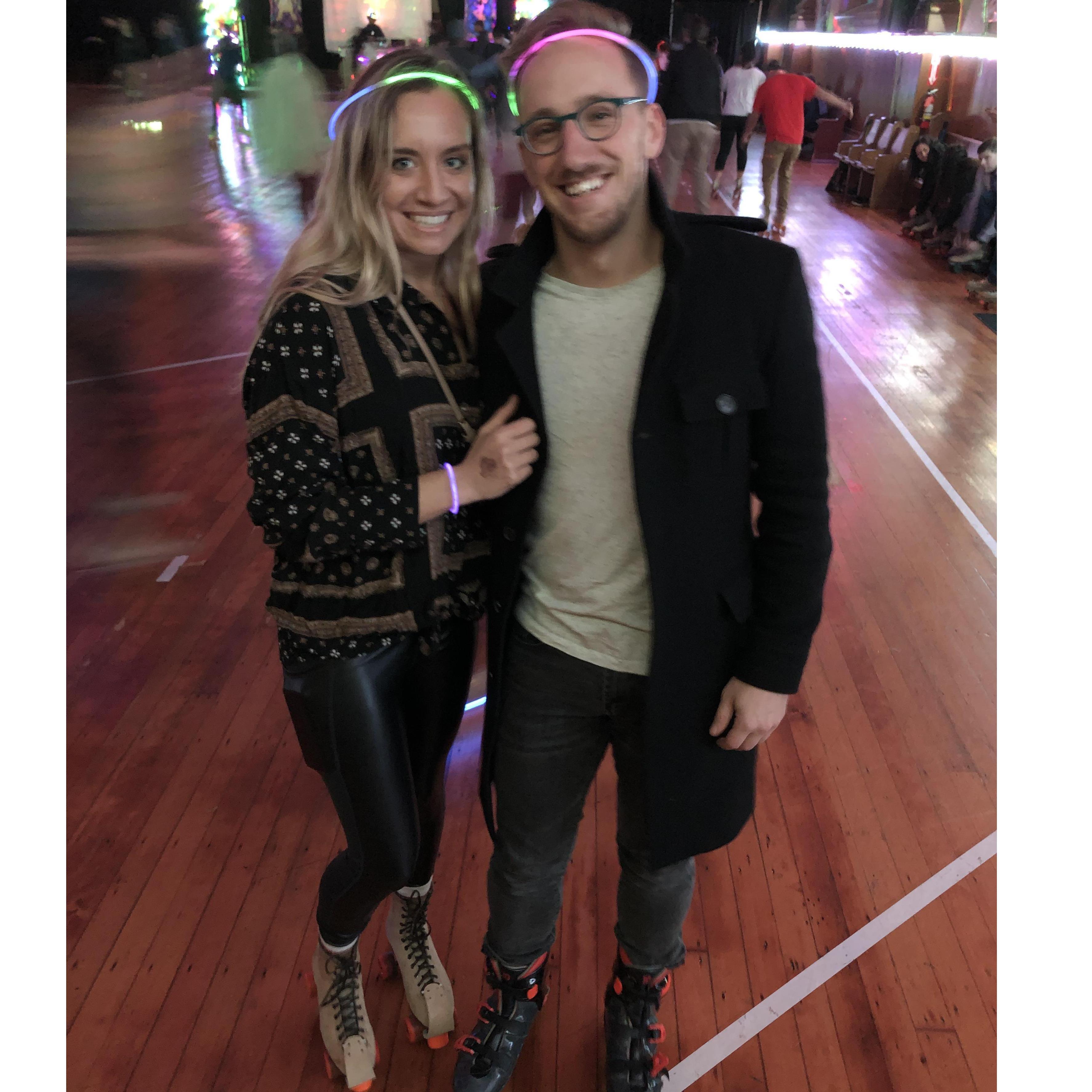Roller skating in the city - a break from the hospital.