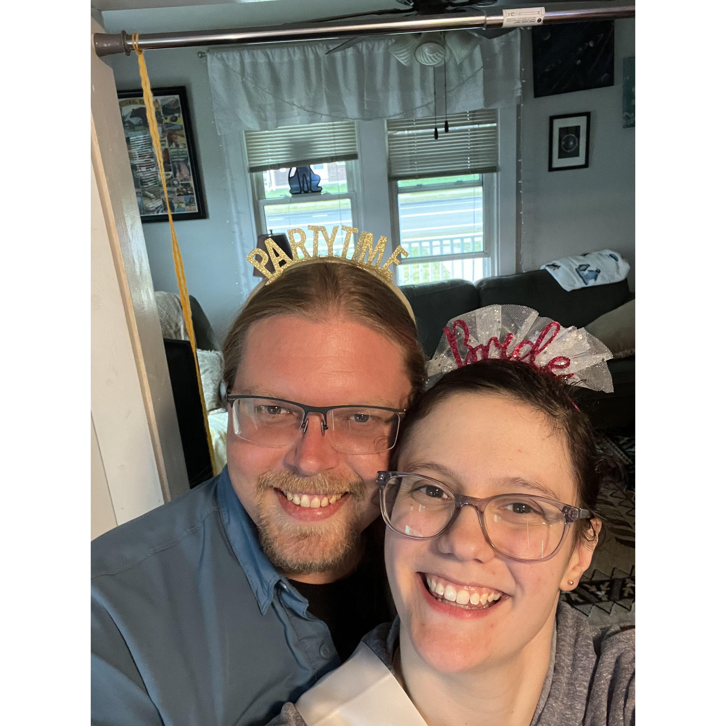 Of course, the groom helped tremendously with the "party time"