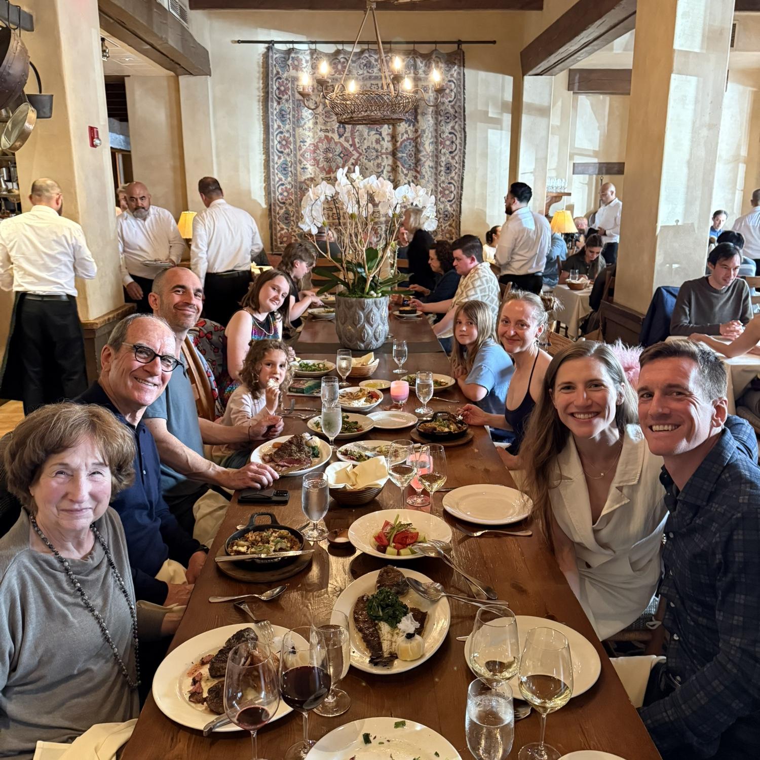 Gadbaws visit SF for a family dinner.