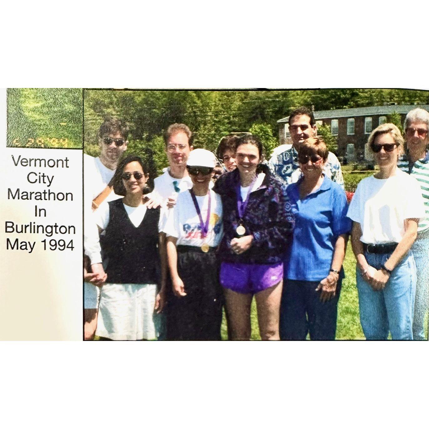 A huge accomplishment for anyone! She finished!
The family was out in support as was Sharon's college best friend, Carolyn. Friends to this day.