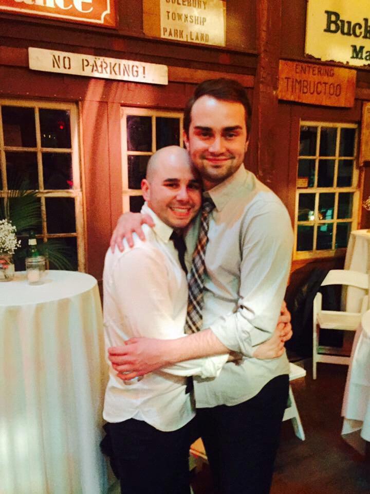 Hugs at G+D’s Bucks County wedding.