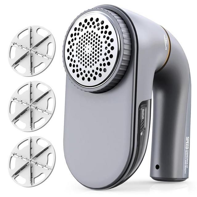 POPCHOSE Fabric Shaver, Lint Remover for Clothes, Lint Shaver with 6-Leaf Blades, 2 Speed Sweater Shavers to Remove Pilling for Clothing, Couch, Furniture, Fuzz, USB Rechargeble, Gray…
