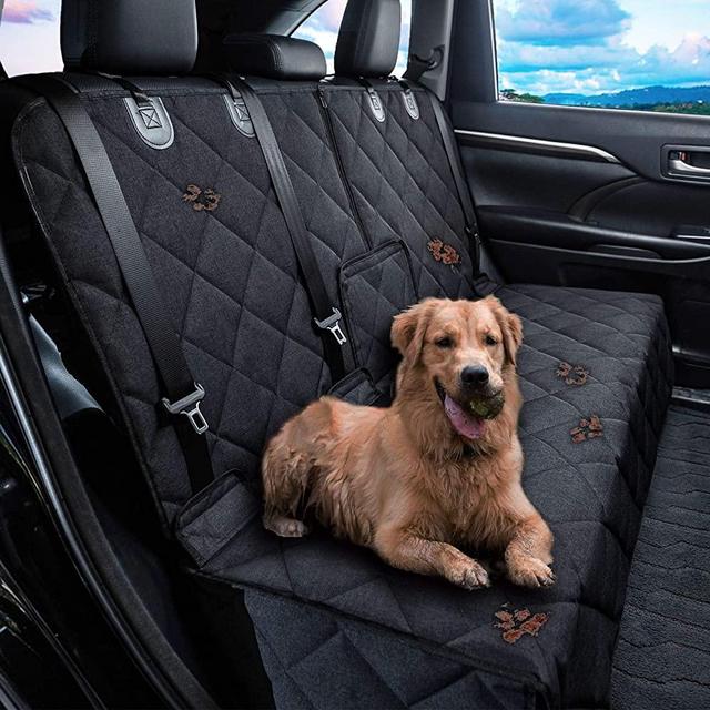 Dog Car Seat Covers Nonslip Pet Seat Cover Waterproof Pet Bench Seat Cover Middle Seat Belt Capable for Cars