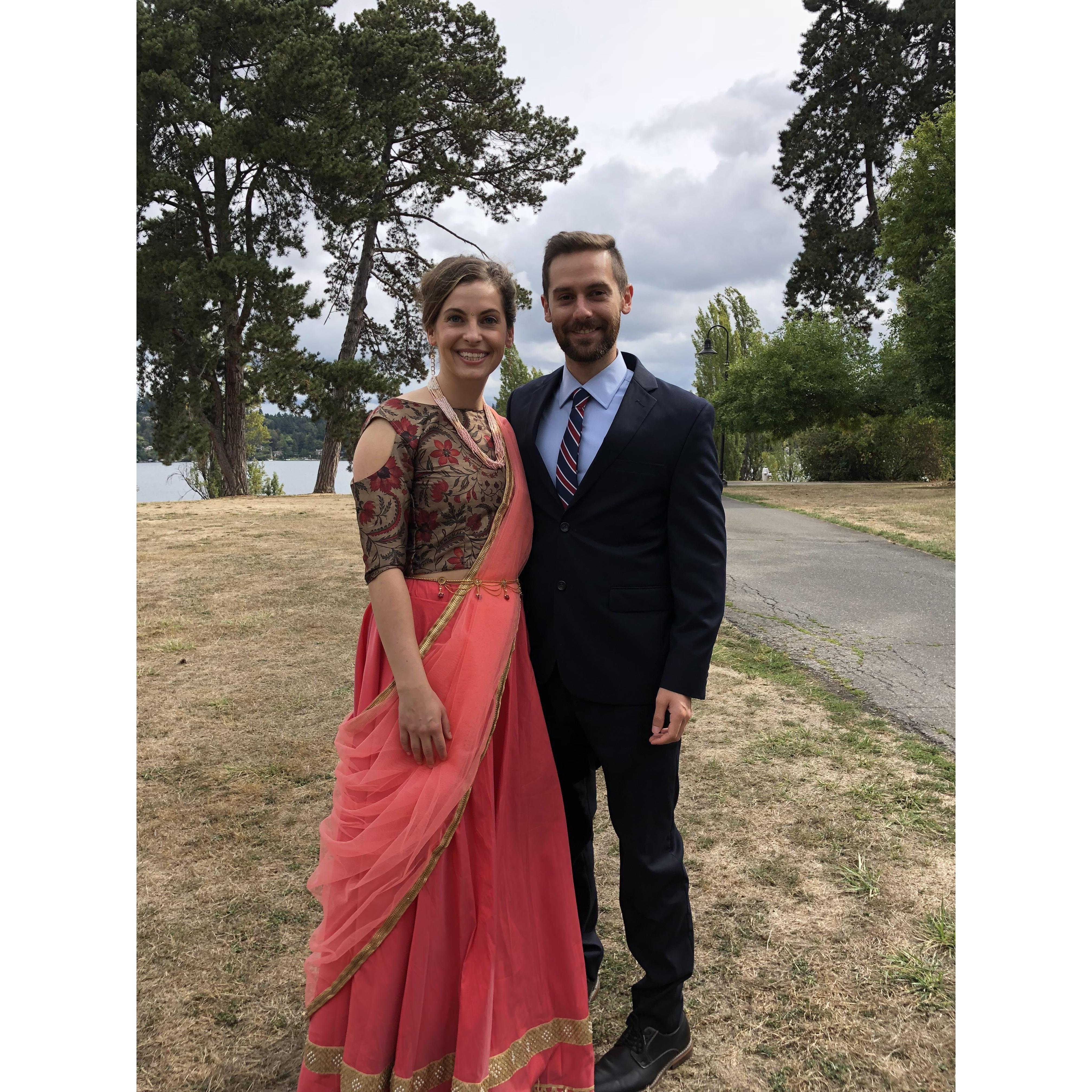 Year 2 - Attending our first wedding together!
