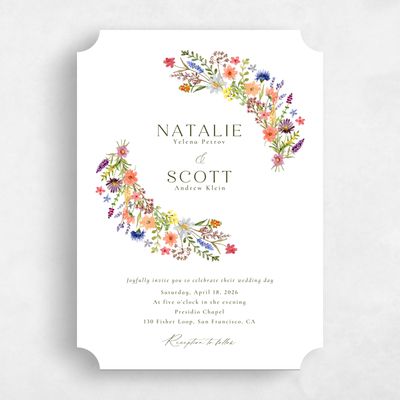 White Ticket Wedding Invitation - Spasso Classic