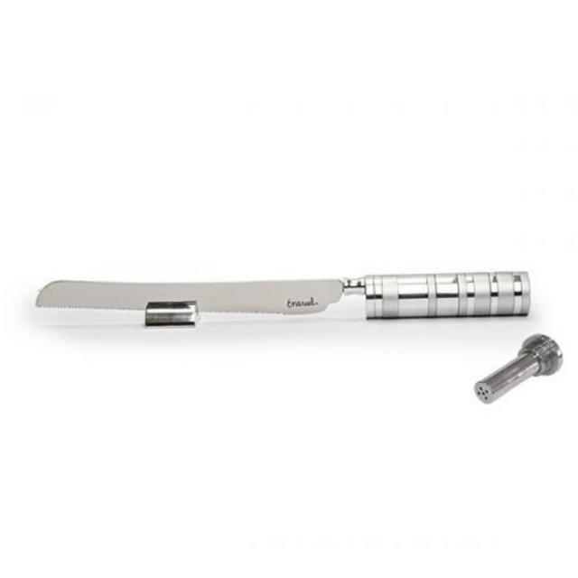Knife - Handle with rings + Salt - Silver