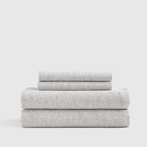 Linen Sheet Set, Grey/White Mini Pinstripe | Quince