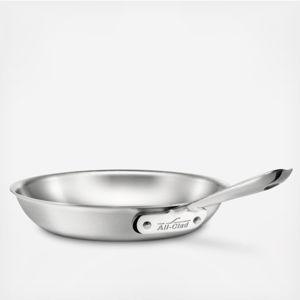 All-Clad D5 5-Ply Brushed Stainless Steel Fry Pan 8 Inch Induction Oven Broiler Safe 600F Pots and Pans, Cookware Silver